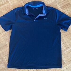 Under Armour Men’s Black Polo with Heather Gray Accents
